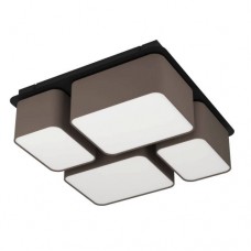 Потолочный светильник MORDAZO, 4x40W, E27, L510, B510, H175, сталь, черный/текстиль, дерево, антрацитово-коричневый, белый Eglo 900524