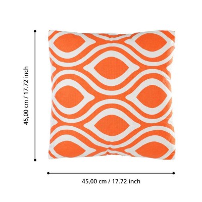 Подушка декоративная CHEVERY, L450, B450, наволочка: 100% хлопок, оранжевый, белый; наполнитель: 100% полиэстер Eglo 420295