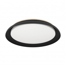 Потолочный светильник PENJAMO 1, 20W (LED), 3000K, 2400lm, H65, Ø465, сталь, дерево, черный, коричневый / пластик, белый Eglo 900857