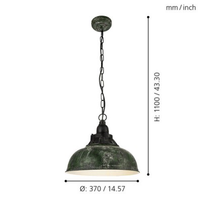 Подвесной потолочный светильник (люстра) GRANTHAM 1 Eglo 49735