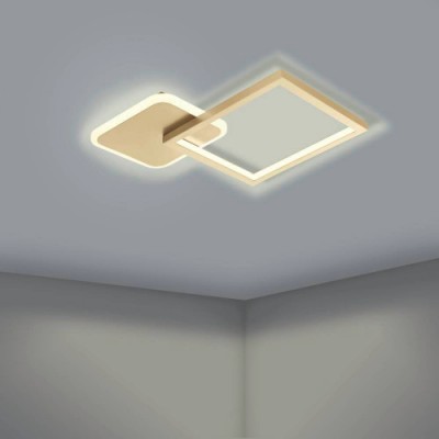 Потолочный светильник GAFARES, LED 15W, 2100lm, L330, B330, H50, алюминий, сталь, золотой, белый/пластик, белый Eglo 900424