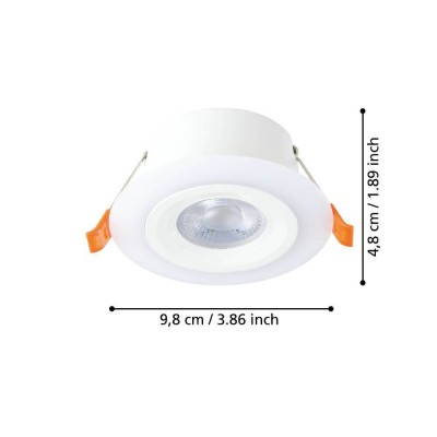 Комплект встраиваемых светильников CALONGE, 3X4,8W (LED), 3000K, 1860lm, Ø100, пластик, белый Eglo 900913