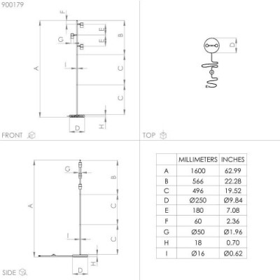 Торшер LURONE, 3x10W, E27, L205, B50, H1600, основание: Ø250, сталь, черный, латунь Eglo 900179