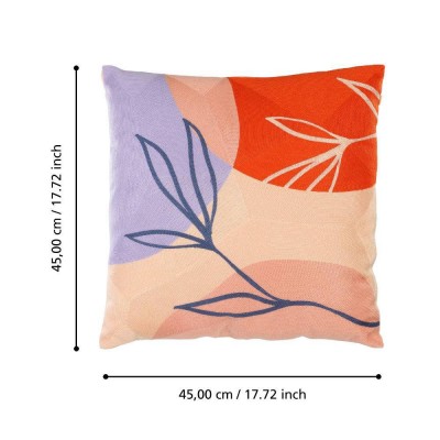 Подушка декоративная BERHALA, L450, B450, наволочка: 65% полиэстер, 35% хлопок, пурпурный, оранжевый, розовый; наполнитель: 100% полиэстер Eglo 420242