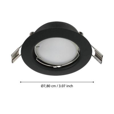 Комплект встраиваемых светильников PENETO, 3X2,8W (GU10), Ø78, сталь, черный Eglo 900754