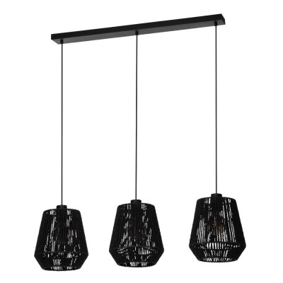 Подвесной светильник PERSLEY, 3х60W (E27), L920, B220, H1100, сталь черный / бумага, черный Eglo 44106