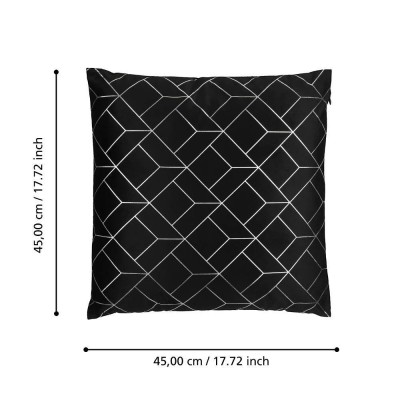 Подушка декоративная SINGU, L450, B450, наволочка: 100% полиэстер, чёрный, серебристый; наполнитель: 100% полиэстер Eglo 420075