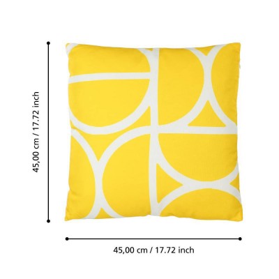 Подушка декоративная TSUNAN, L450, B450, наволочка: 100% полиэстер, жёлтый, белый; наполнитель: 100% полиэстер Eglo 420248