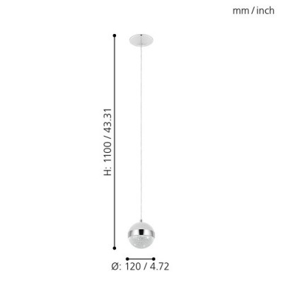 Подвесной потолочный светильник (люстра) LICOROTO светодиодный Eglo 98556