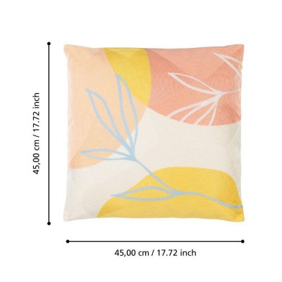 Подушка декоративная BERHALA, L450, B450, наволочка: 65% полиэстер, 35% хлопок, розовый, белый, жёлтый; наполнитель: 100% полиэстер Eglo 420243