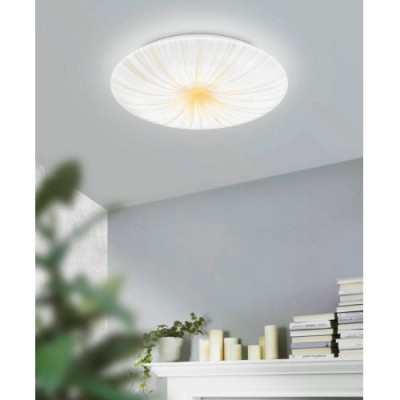 Потолочный светильник NIEVES 1, LED 10W, 1100lm, H60, Ø310, сталь, белый/пластик, белый, золотой Eglo 900498