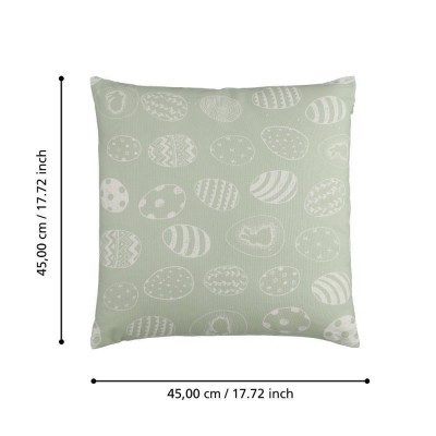 Подушка декоративная GEBENG, L450, B450, полиэстер, хлопок, зелёный, белый Eglo 420103