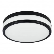 Настенно-потолочный светильник LED PALERMO, 3X5,7W (LED), 3000K, 2100lm, IP44, H75, Ø300, сталь, черный / матовое стекло, белый Eglo 900846