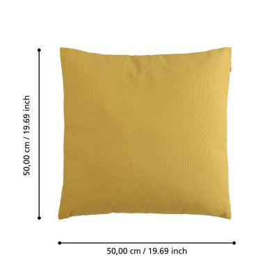 Подушка декоративная ILES, L500, B500, наволочка: 65% полиэстер, 35% хлопок, жёлтая охра; наполнитель: 100% полиэстер Eglo 420093