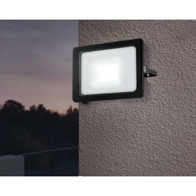 Уличный настенный светильник FAEDO 3, LED 100W, 10000lm, IP65, L270, H190, A35, алюминий, черный/стекло, прозрачный Eglo 900256