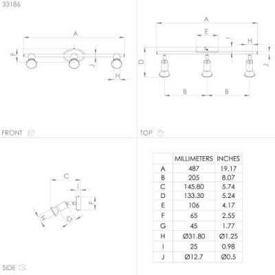 Спот BUZZ-LED, GU10, 3x2,8W, 3X250lm, L495, B70, сталь, матовая латунь Eglo 33186