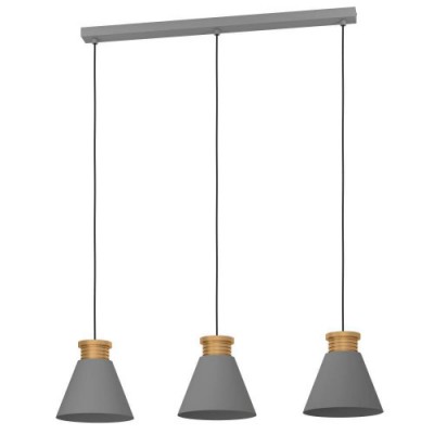Подвесной потолочный светильник (люстра) TWICKEN, 3Х40W, E27, L920, B220, H1100, сталь, серый, золотой Eglo 43839