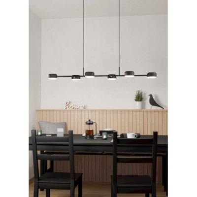Подвесной потолочный светильник CLAVELLINA, LED 6x7W, 4800lm, L1200, B400, H1100, сталь, черный/пластик, белый Eglo 900352