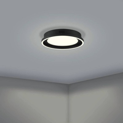 Потолочный светильник CALAGRANO, LED 24W, 2600lm, H55, Ø380, сталь, черный/пластик, белый Eglo 900601