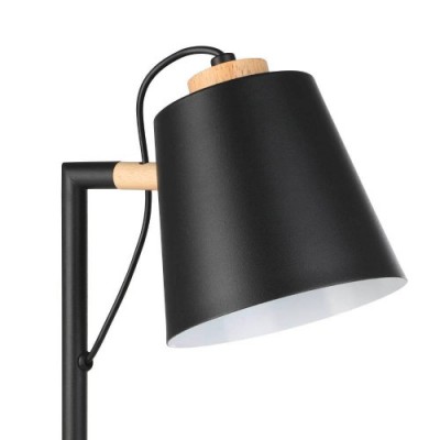 Настольная лампа LACEY-QI, LED 6W, 720lm, L255, B135, H485, сталь, дерево, черный, коричневый/сталь, черный, кремовый Eglo 900626