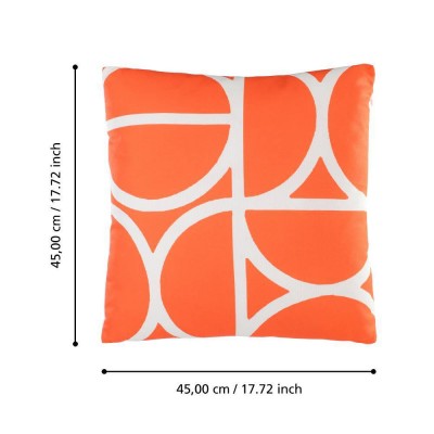 Подушка декоративная TSUNAN, L450, B450, наволочка: 100% полиэстер, оранжевый, белый; наполнитель: 100% полиэстер Eglo 420251