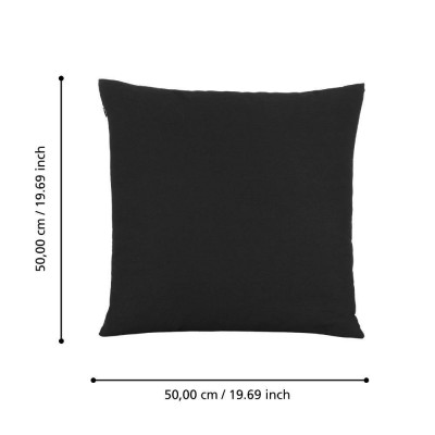 Подушка декоративная ILES, L500, B500, наволочка: 65% полиэстер, 35% хлопок, чёрный; наполнитель: 100% полиэстер Eglo 420024