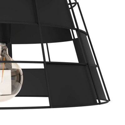 Потолочный светильник PONTEFRACT, 1X40W (E27), Ø420, сталь, черный Eglo 43891