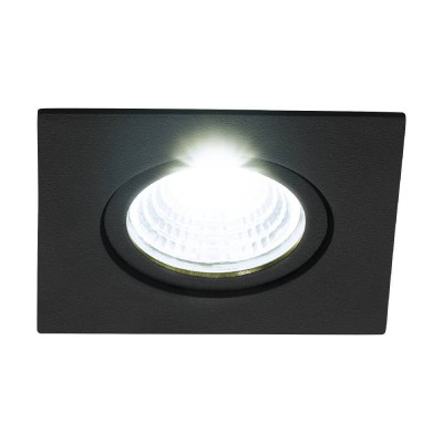 Встраиваемый светильник диммируемый SALICETO, 6W (LED), 4000K, 450lm, L88, B88, H42, алюминий, черный / стекло, прозрачный, белый Eglo 33394