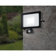 Уличный настенный светильник FAEDO 3, LED 100W, 10000lm, IP44, L295, H260, A60, алюминий, черный/стекло, прозрачный Eglo 900257
