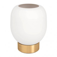 Настольная лампа MANZANARES, 1x40W, E27, H180, Ø145, основание: Ø90, сталь, матовая латунь, золотой/матовое опаловое стекло, белый Eglo 900307
