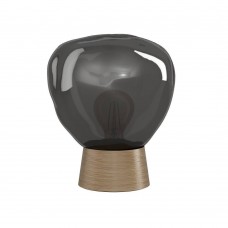 Настольная лампа MAGACELA, 1X40W (E27), H270, сталь, дерево, коричневый/стекло, серый полупрозрачный Eglo 390321