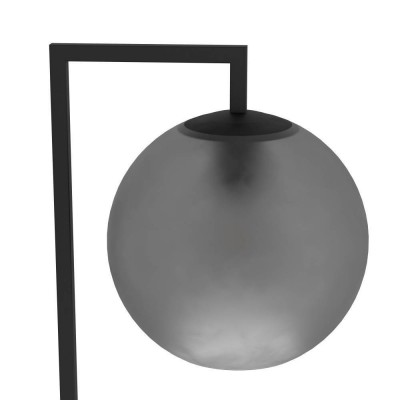 Торшер с ножным выключателем ARANGONA, 1X40W (E27), H1715, сталь, черный/матовое стекло, серый Eglo 390254