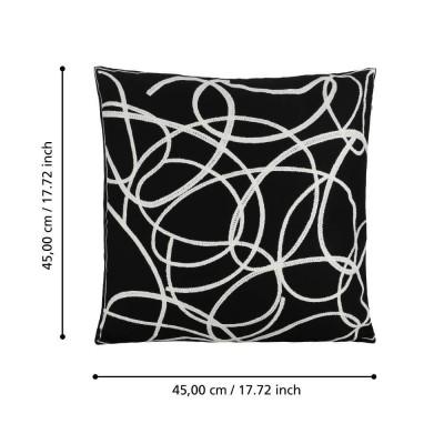 Подушка декоративная CHEVERY, L450, B450, наволочка: 100% хлопок, белый, чёрный; наполнитель: 100% полиэстер Eglo 420006