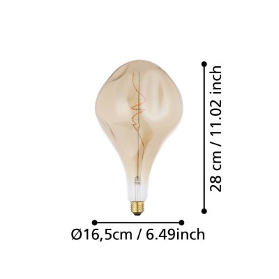 Лампа светодиод D165, 4W(E27), 1800K, стекло, янтарь Eglo 110233