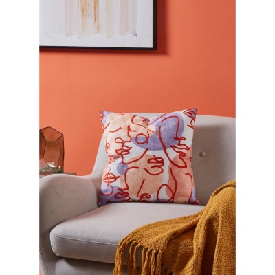 Подушка декоративная BERHALA, L450, B450, наволочка: 65% полиэстер, 35% хлопок, пурпурный, оранжевый, розовый; наполнитель: 100% полиэстер Eglo 420244