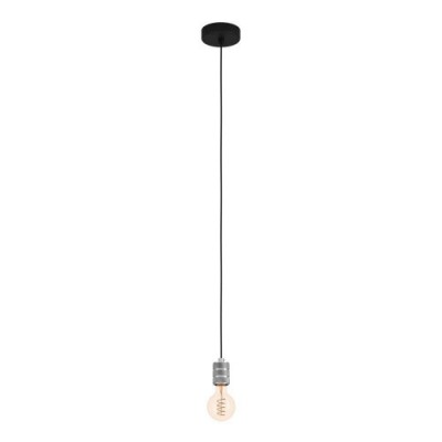 Подвесной потолочный светильник (люстра) YORTH, 1Х40W, E27, H1500, Ø50, сталь, черный, серебряный Eglo 43802