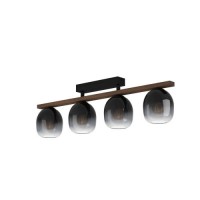 Потолочный светильник FILAGO, 4x40W, E27, L880, B145, H250, сталь, дерево, черный, коричневый/стекло, темно-серый полупрозрачный Eglo 900185