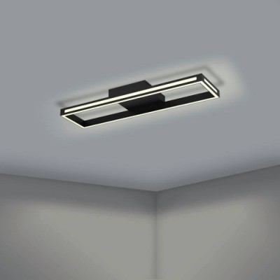 Потолочный светильник ANCHORENA-Z умный свет, LED 21W, 2700lm, L770, B200, H75, алюминий, сталь, черный/пластик, белый Eglo 99679