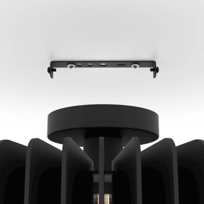 Потолочный светильник PALOMBAIA, 1X40W (E27), H175, Ø500, сталь, черный / дерево, коричневый Eglo 900831