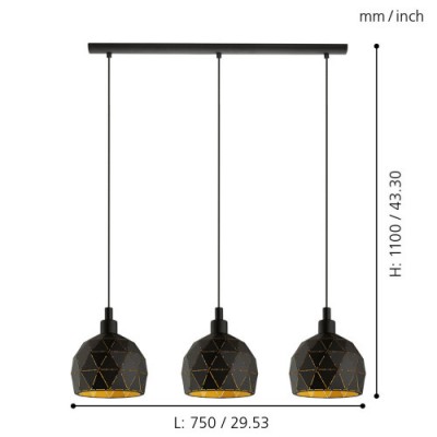 Подвесной потолочный светильник (люстра) ROCCAFORTE Eglo 97846