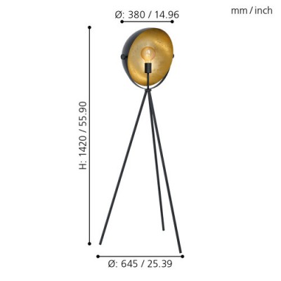 Торшер (напольный светильник) DARNIUS с ножным выключателем Eglo 98458