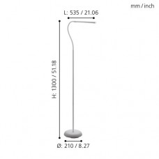 Торшер (напольный светильник) LAROA светодиодный диммируемый Eglo 96436