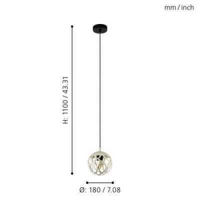 Подвесной потолочный светильник (люстра) MIRTAZZA Eglo 99071