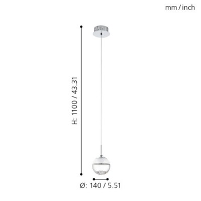 Подвесной потолочный светильник (люстра) MONTEFIO 1 светодиодный Eglo 93708