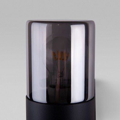 Уличный настенный светильник Roil чёрный/дымчатый плафон IP54 35125/D Elektrostandard
