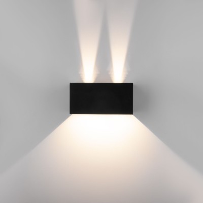 Уличный настенный светодиодный светильник WINNER DOUBLE LED IP54 35137/W черный Elektrostandard