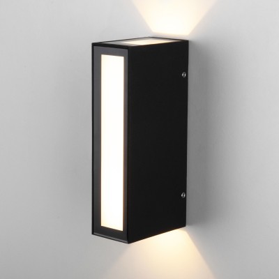 Уличный настенный светодиодный светильник Acrux чёрный 1524 TECHNO LED черный Elektrostandard