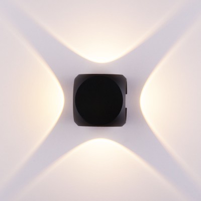 Уличный настенный светодиодный светильник CUBE черный 1504 TECHNO LED черный Elektrostandard