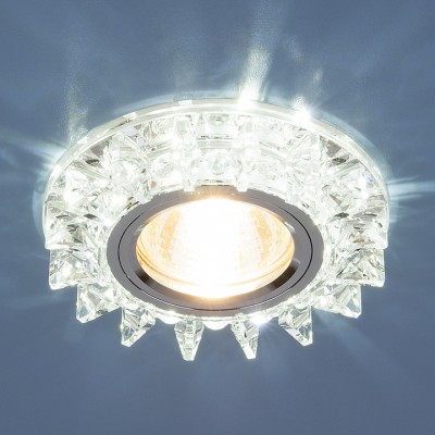 Точечный светодиодный светильник с хрусталем 6037 MR16  SL зеркальный/серебро Elektrostandard