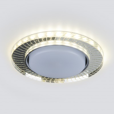 Встраиваемый точечный светильник с LED подсветкой 3033 GX53 CL/SL прозрачный/серебро Elektrostandard